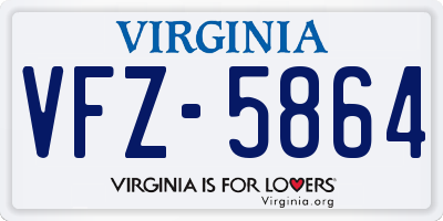 VA license plate VFZ5864
