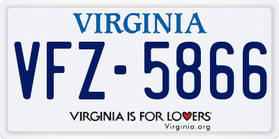 VA license plate VFZ5866