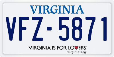 VA license plate VFZ5871