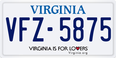VA license plate VFZ5875