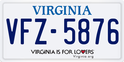 VA license plate VFZ5876