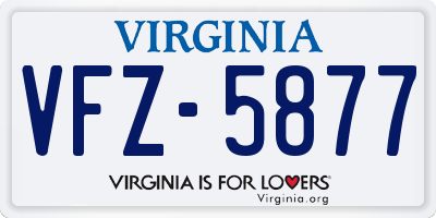 VA license plate VFZ5877