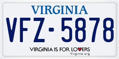 VA license plate VFZ5878