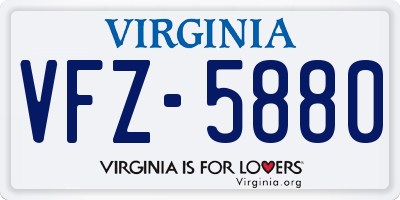 VA license plate VFZ5880