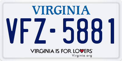 VA license plate VFZ5881
