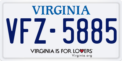 VA license plate VFZ5885
