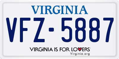 VA license plate VFZ5887