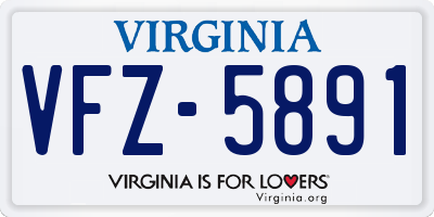 VA license plate VFZ5891