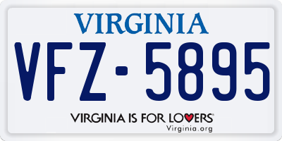 VA license plate VFZ5895