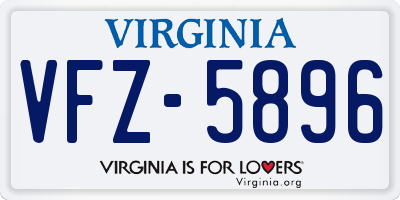 VA license plate VFZ5896