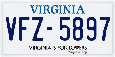 VA license plate VFZ5897