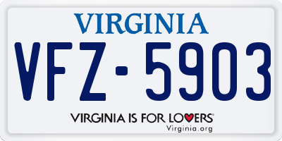VA license plate VFZ5903