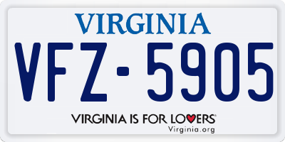 VA license plate VFZ5905