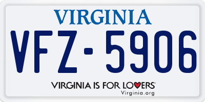 VA license plate VFZ5906