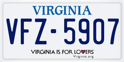 VA license plate VFZ5907