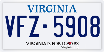 VA license plate VFZ5908