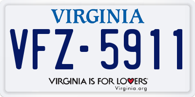 VA license plate VFZ5911