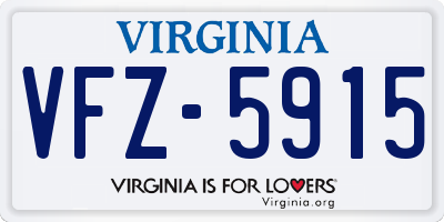 VA license plate VFZ5915