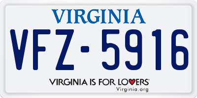 VA license plate VFZ5916