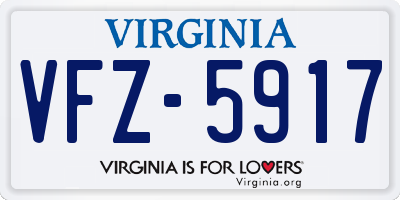 VA license plate VFZ5917