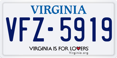 VA license plate VFZ5919
