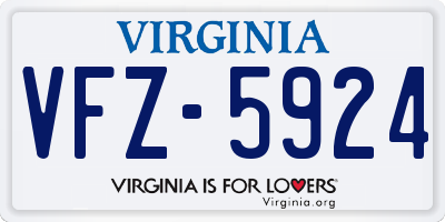 VA license plate VFZ5924