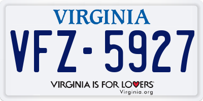 VA license plate VFZ5927