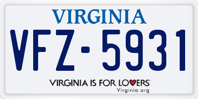 VA license plate VFZ5931