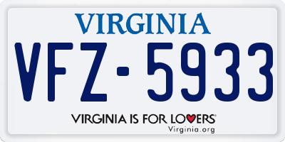 VA license plate VFZ5933