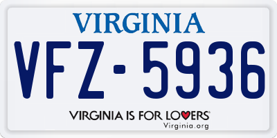VA license plate VFZ5936