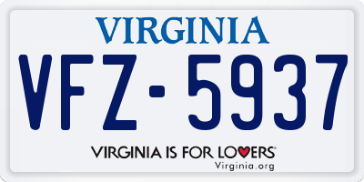 VA license plate VFZ5937