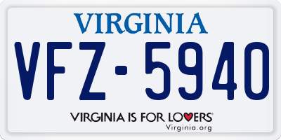 VA license plate VFZ5940