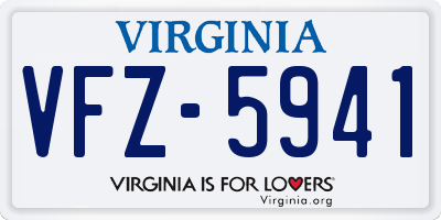 VA license plate VFZ5941