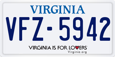 VA license plate VFZ5942