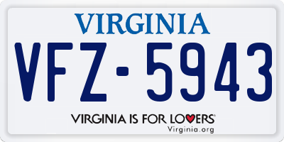 VA license plate VFZ5943