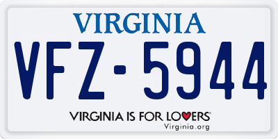 VA license plate VFZ5944