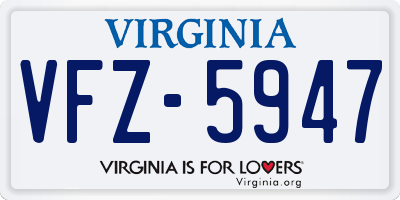 VA license plate VFZ5947