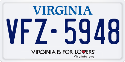 VA license plate VFZ5948