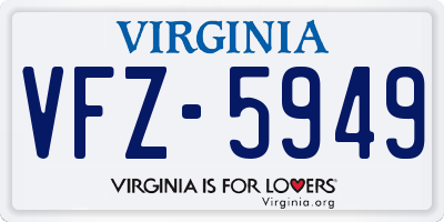VA license plate VFZ5949