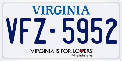 VA license plate VFZ5952