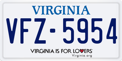 VA license plate VFZ5954