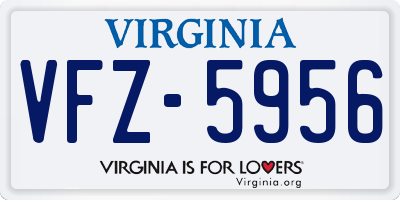 VA license plate VFZ5956