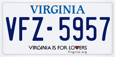 VA license plate VFZ5957