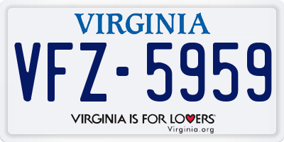 VA license plate VFZ5959