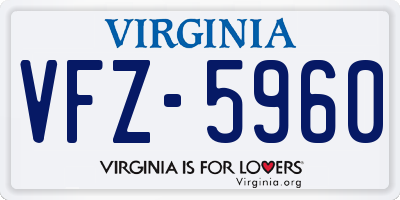 VA license plate VFZ5960