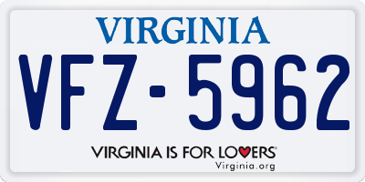 VA license plate VFZ5962
