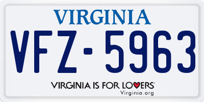 VA license plate VFZ5963
