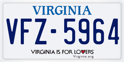 VA license plate VFZ5964
