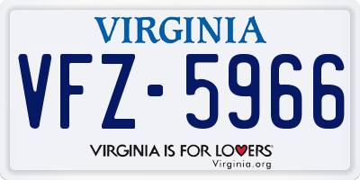 VA license plate VFZ5966