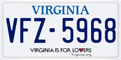 VA license plate VFZ5968